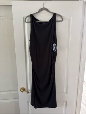 NWT SCOOP Sleeveless Midi Dress in Black with ruched sides SIZE XXL 20